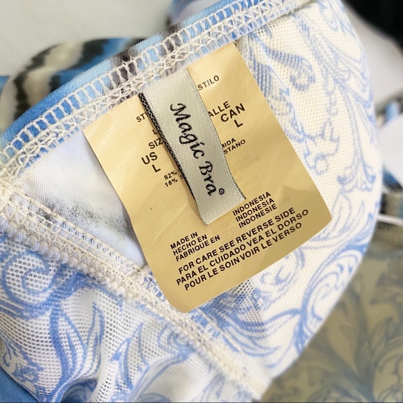 MAGIC BRA Tie Dye & Crochet Swimsuit Halter Top L - Picture 8 of 11